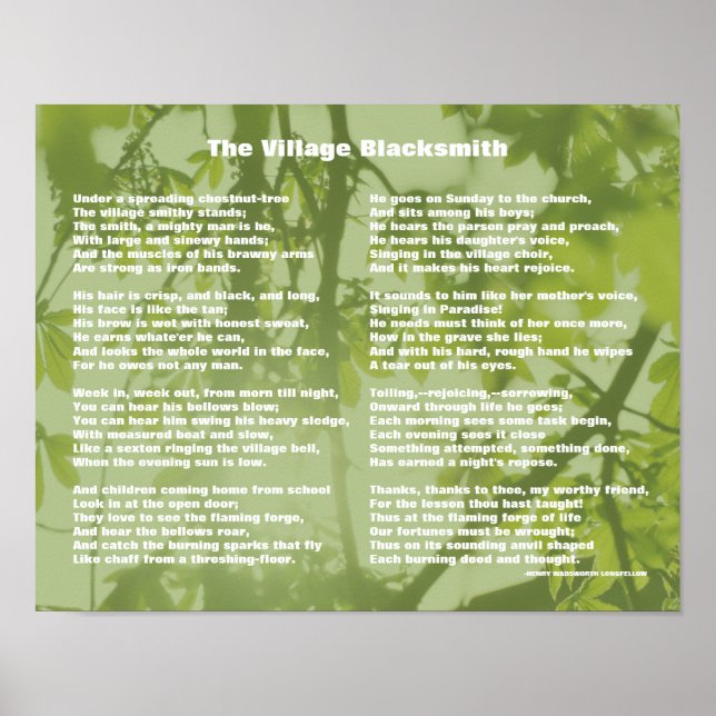 Póster Poema del herrero de la aldea (Frente)