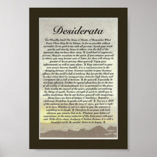 Póster Poema DESIDERATA de Max Ehrmann