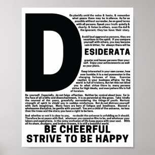 Póster Poema DESIDERATA de Max Ehrmann