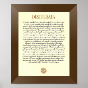 Póster Poema DESIDERATA de Max Ehrmann