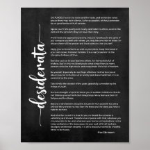 Poema Desiderata de Max Ehrmann Black and White