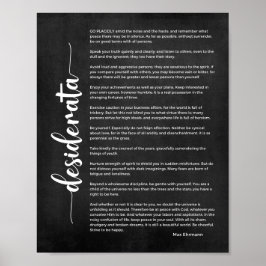 Póster Poema Desiderata de Max Ehrmann Black and White
