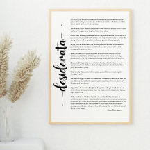 Poema Desiderata de Max Ehrmann Poster