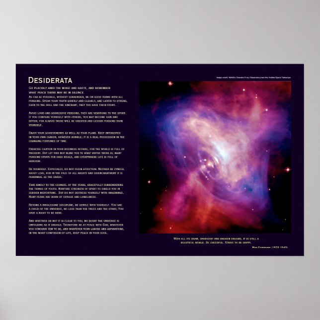 Póster Poema Desiderata - Lapso de tiempo pulsar de cangr (Frente)