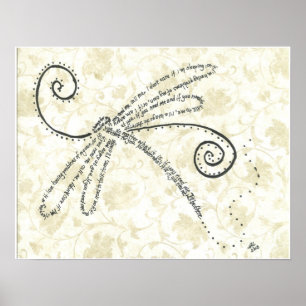 Póster Poema en la forma de una libélula