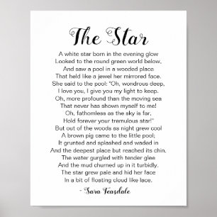 Póster Poema estrella de Sara Teasdale
