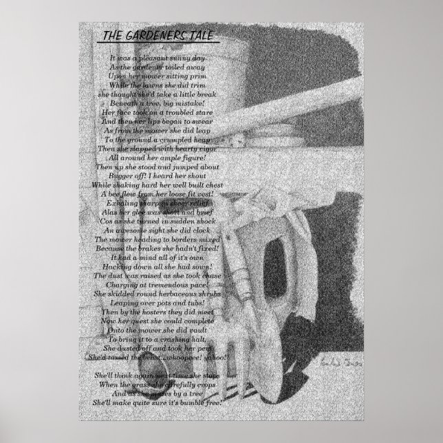Póster Poema gracioso y herramientas de jardín de vida po (Frente)