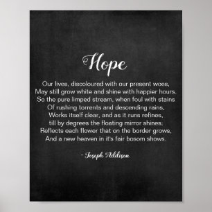 Póster Poema Hope de Joseph Addison Poster Blanco y Negro