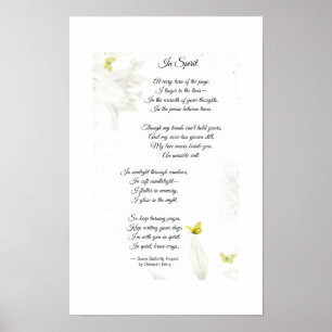 Póster Poema "In Spirit" Poster mariposa dorada sobre los
