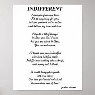 Póster Poema INDIFERENTEImprimir, papel Poster de valor (