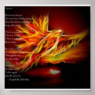 Póster Poema Inspirador "Cenizas" de Angela M. Sekelsky