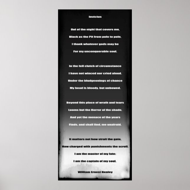Póster POEMA inspirador DE INVICTUS (Frente)