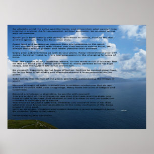 Póster Poema inspirador de los desiderátums