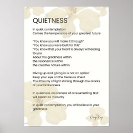 Póster Poema Inspirador de palabra escrita en silencio