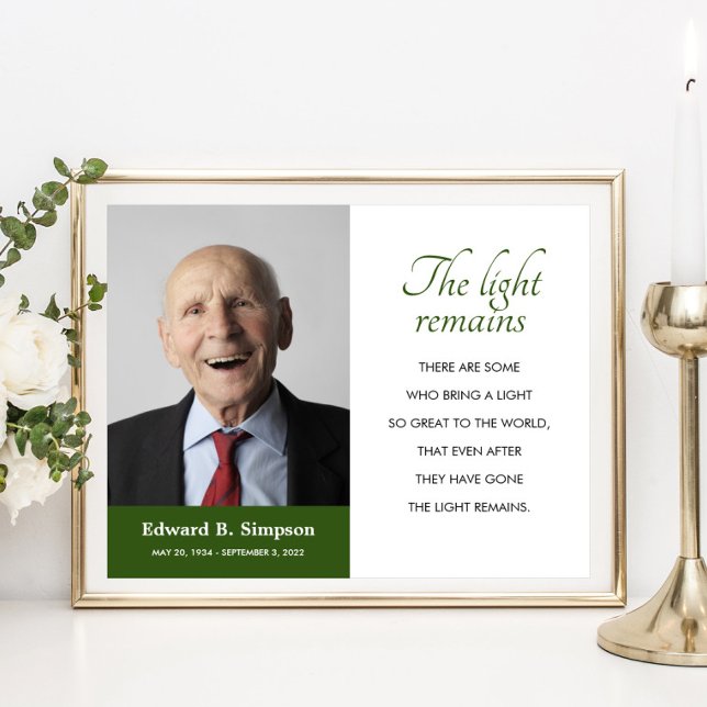 Póster Poema Memorial La Luz Permanece Con Foto (Subido por el creador)