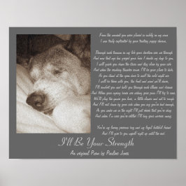 Póster poema original simpatía de perro lindo de akita vi