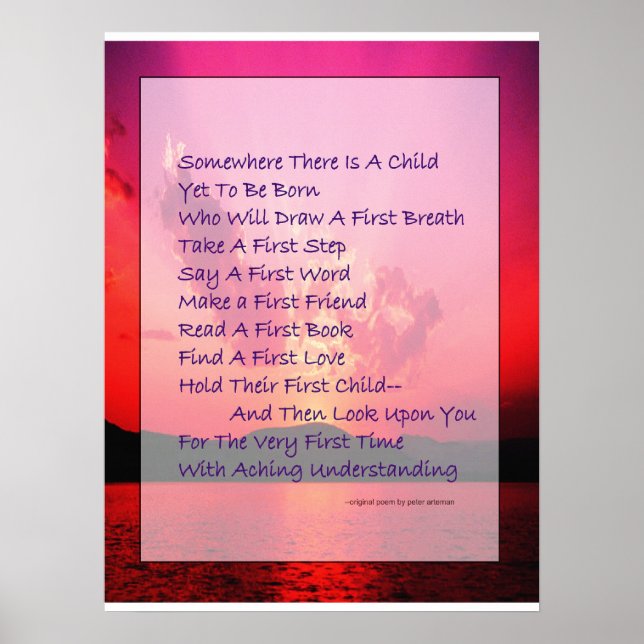Póster Poema para nuevo Poster de poesía de padres (Frente)