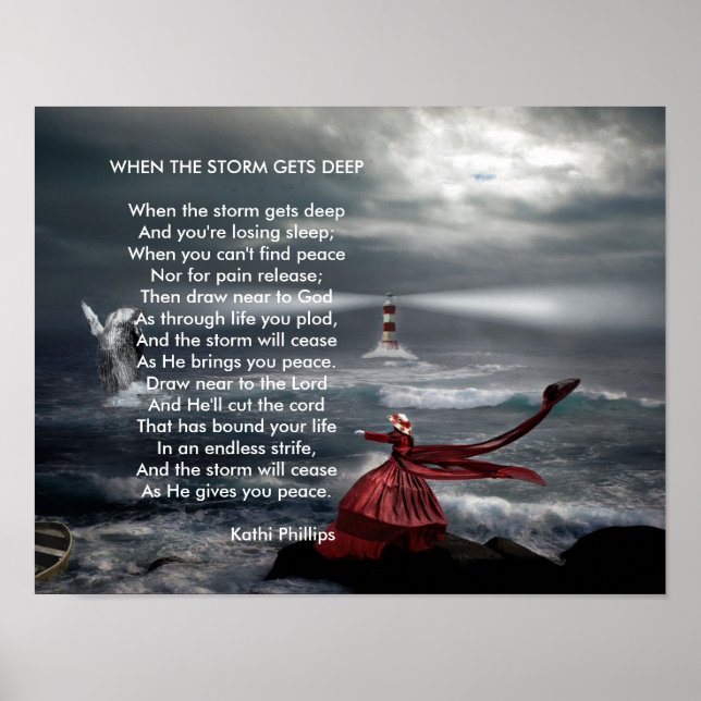 Póster Poema Poster: "Cuando la tormenta se vuelve profun (Frente)