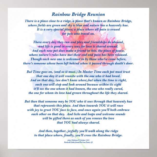 Póster Poema: Reunión del Puente Arcoiris, FL, Poster Mat (Frente)
