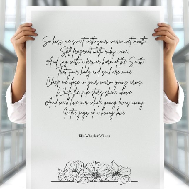 Póster Poema romántico de amor de Ella Wheeler Wilcox (Subido por el creador)