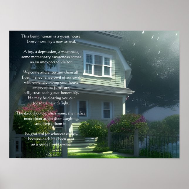 Póster Poema Rumi de Guest House (Frente)
