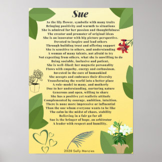 Póster Poema "Sue" Name