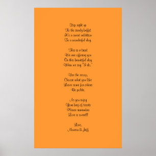Póster Poema tipo bufé de candelabros