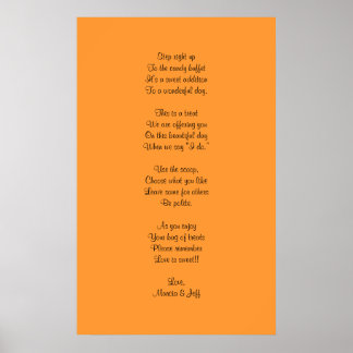 Póster Poema tipo bufé de candelabros