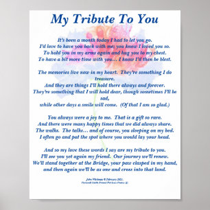 Póster Poema: Tributo a un fallecido Poster de la Mascota