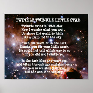 Póster poema TWINKLE TWINKLE LITTLE STAR