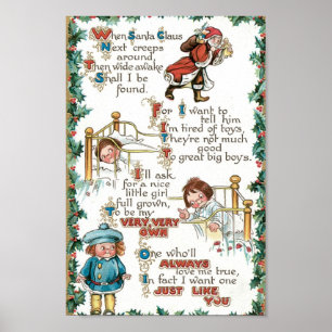Póster Poema vintage de Navidad