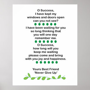 Póster Poesía de Éxito Inspiradora Motivacional
