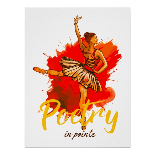 Póster Poesía en Pointe - Bailarina elegante (Anverso)