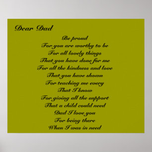 Póster Poesía por el homenaje del padre a papá