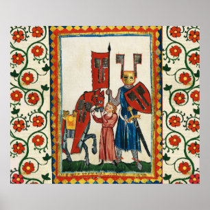 PÓSTER POETA ALEMÁN COMO CABALLERO TEUTÓNICO MINIATURA ME