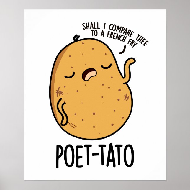 Póster Poeta-tato gracioso potato Pun (Frente)