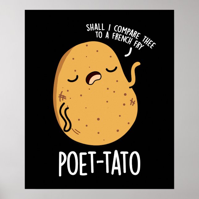 Póster Poeta-tato Gracioso Potato Pun Dark BG (Frente)