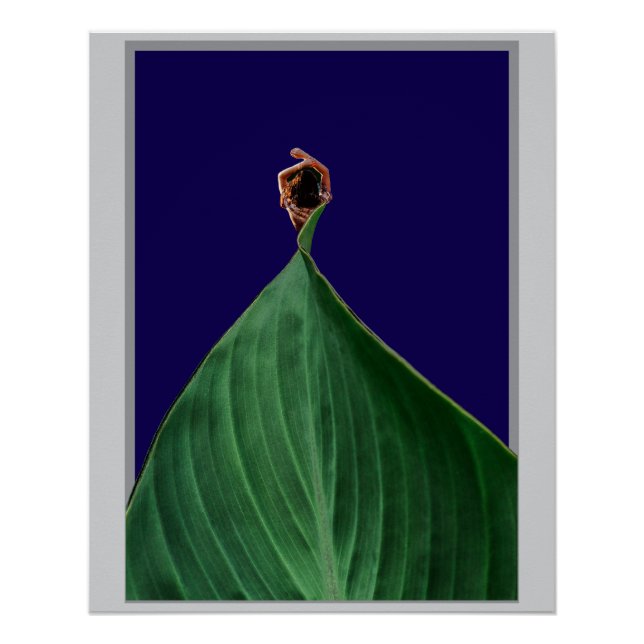 Póster Poético Verde Orgânico Folha Estética Natural (Anverso)