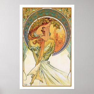 Póster POETRÍA de la serie "Las artes" de Mucha