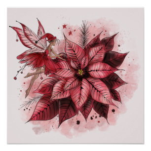 Póster Poinsettia Fairy