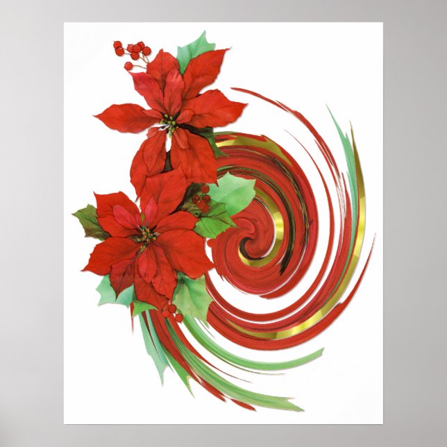 Póster Poinsettia Swirl (Frente)