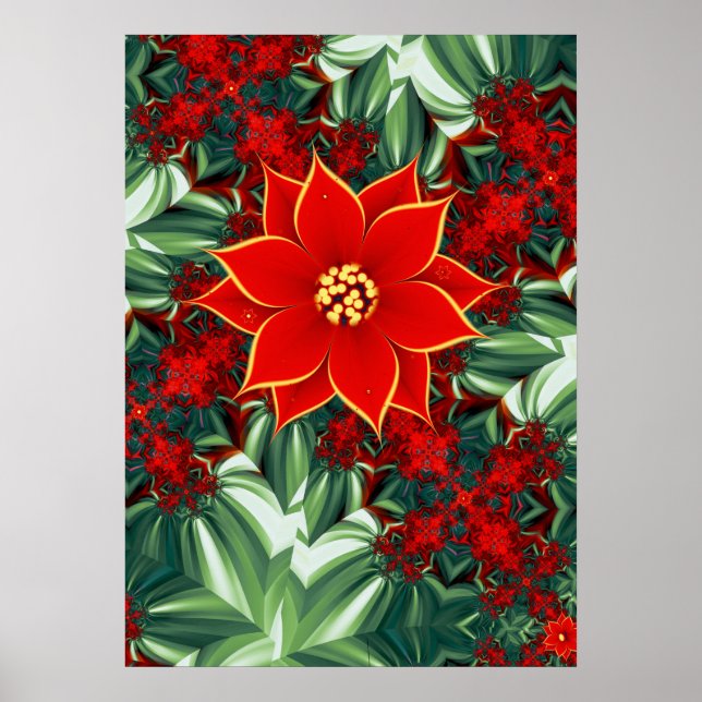 Póster Poinsettia vintage (Frente)