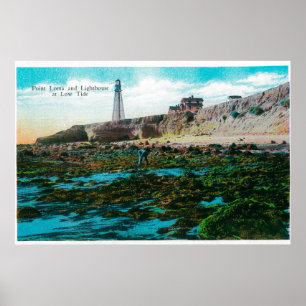 Póster Point Loma y faro con marea baja