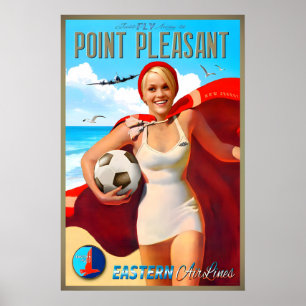 Póster Point Pleasant Beach Nueva Jersey Eastern Air Line