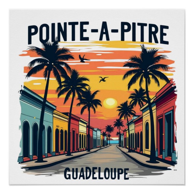 Poster Pointe-à-Pitre Guadeloupe Sunset | Poster (Anverso)