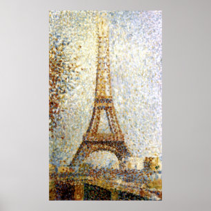 Póster Pointillism de la torre Eiffel de Jorte Seurat