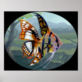 Póster Poissons Volants: Étude I ART PRINT pez surrealist