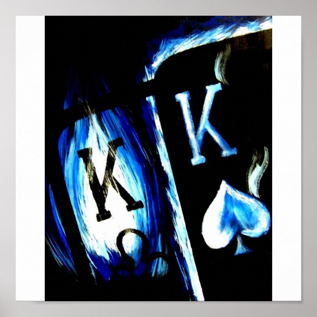 PÓSTER POKER ART BLUE FLAME BOYS DE BOLSILLOS DE BOLSILLO (Frente)
