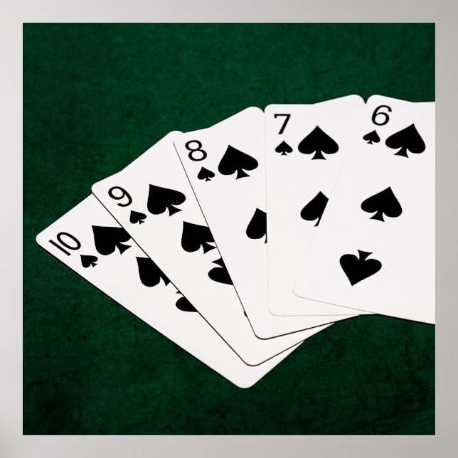 Póster Poker Hands - Straight Flush - Spades Suit (Frente)