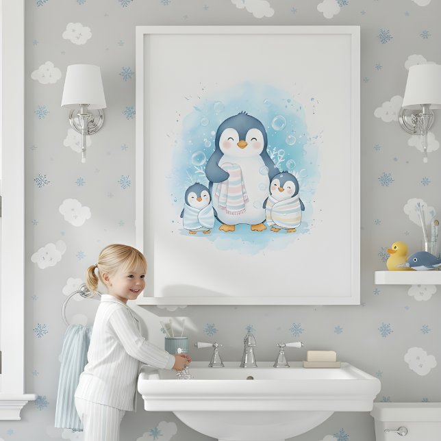 Póster Polar Bath Time Kids Bathroom Wall Art (Subido por el creador)